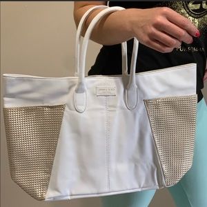 Jimmy Choo handbag (white and gold)